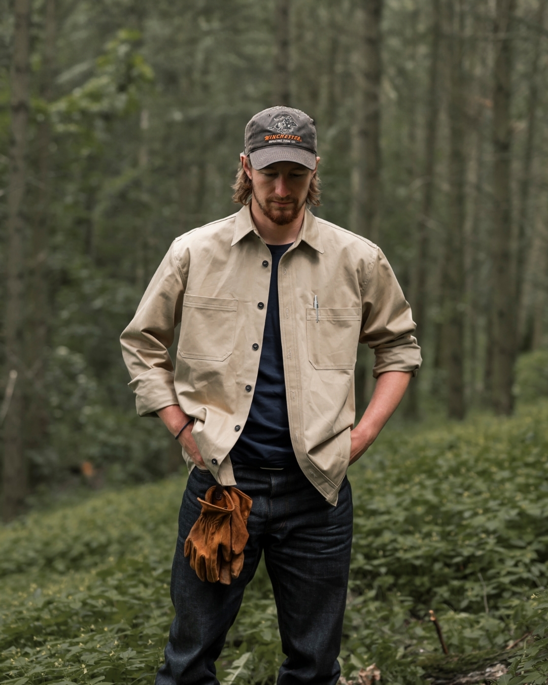 Owen Stitch košile ušitá z bavlny Moleskin Lovat Oeko Tex